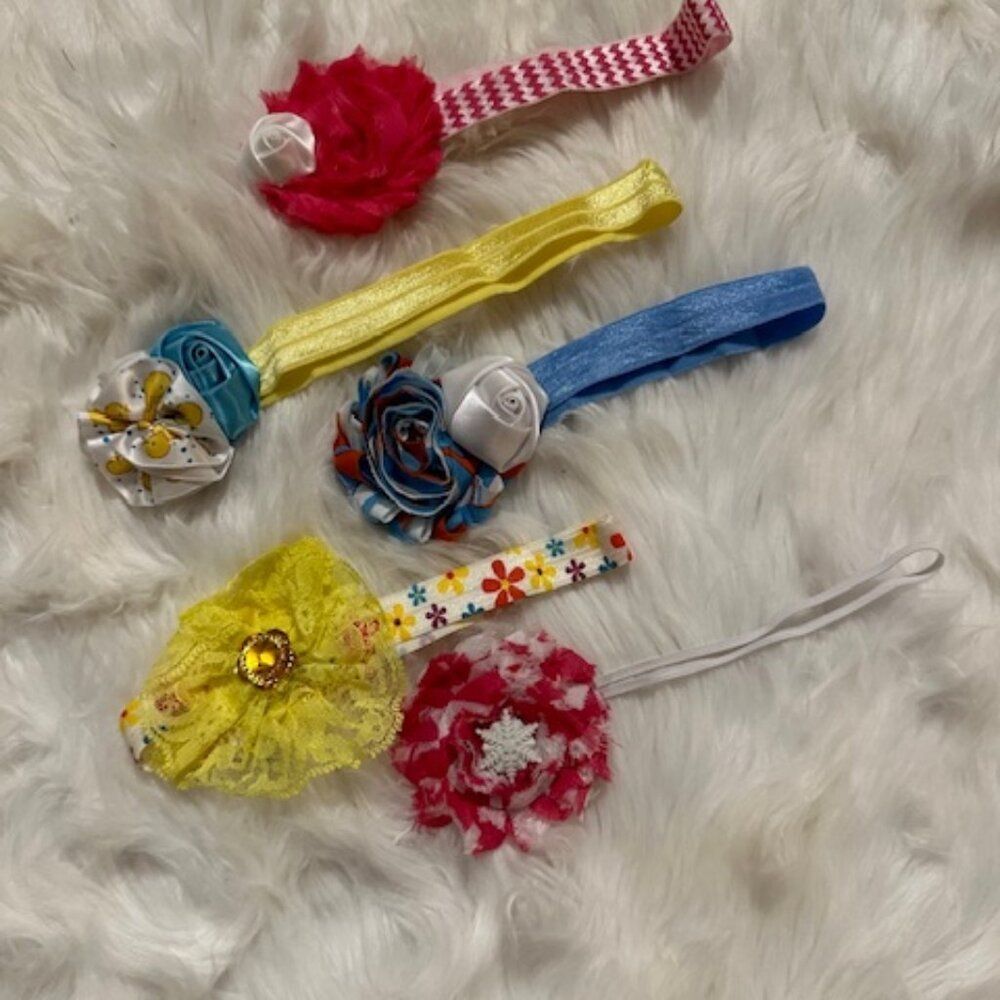 Bundle (5) of Simple Flower on FOE Headband  HB8301  Handmade NWT Boutique